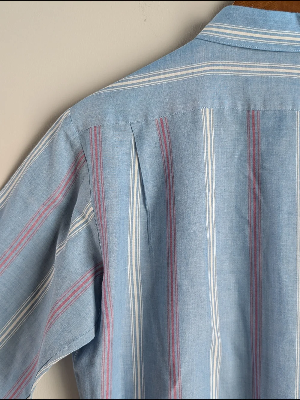 Vintage Levis Shirt Men's M Blue Striped Long Slv Button Down Western Cowboy 80s